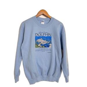 Vintage 90s Blue Dolphin Advice Crewneck Sweater